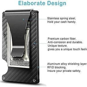 Carbon Fiber RFID Wallet/Money Clip/Wallet for Men Credit Card Holder